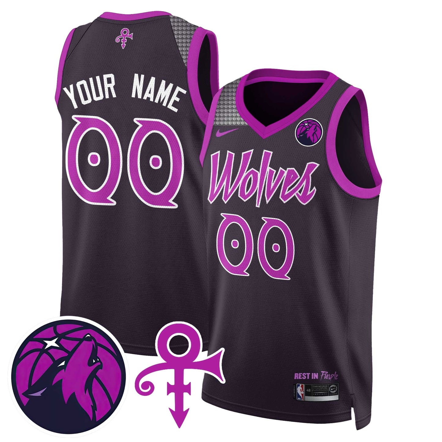 Custom Name/Gender Minnesota Timberwolves Prince Jersey - All Stitched