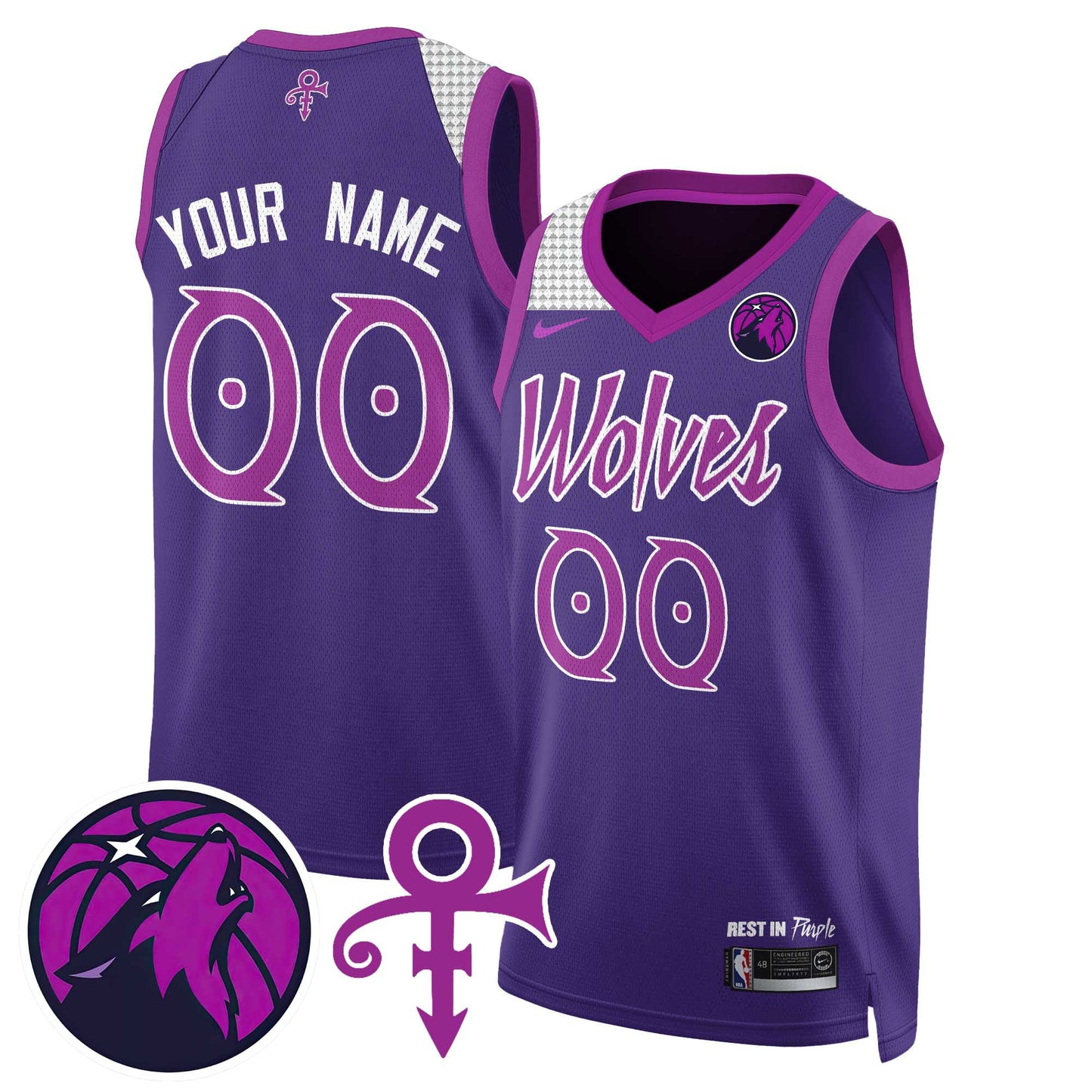 Custom Name/Gender Minnesota Timberwolves Prince Jersey - All Stitched