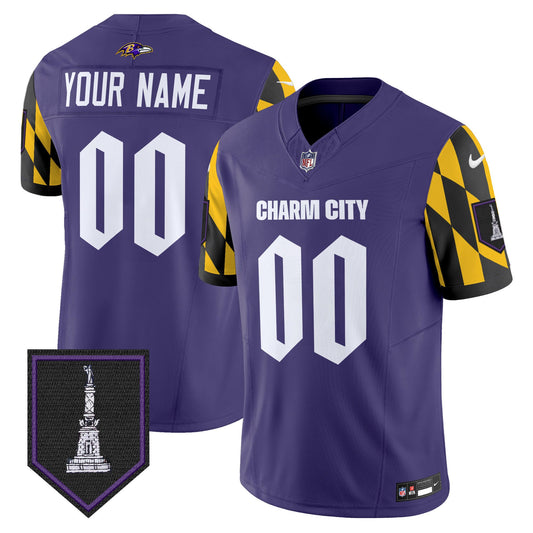 Ravens City Edition Patch Vapor Limited Custom Jersey - All Stitched