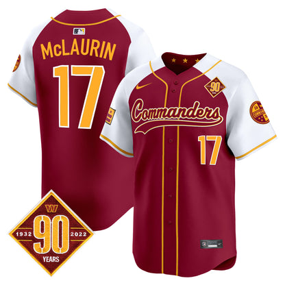 Washington Commanders 90th Anniversary Patch Vapor Premier Limited Jersey - All Stitched