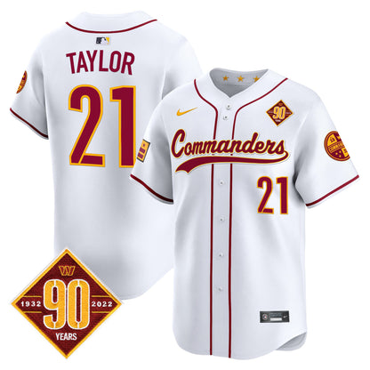 Washington Commanders 90th Anniversary Patch Vapor Premier Limited Jersey - All Stitched