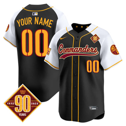 Washington Commanders 90th Anniversary Patch Vapor Premier Limited Custom Jersey - All Stitched