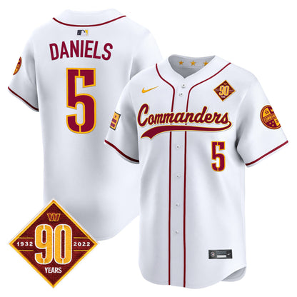 Washington Commanders 90th Anniversary Patch Vapor Premier Limited Jersey - All Stitched