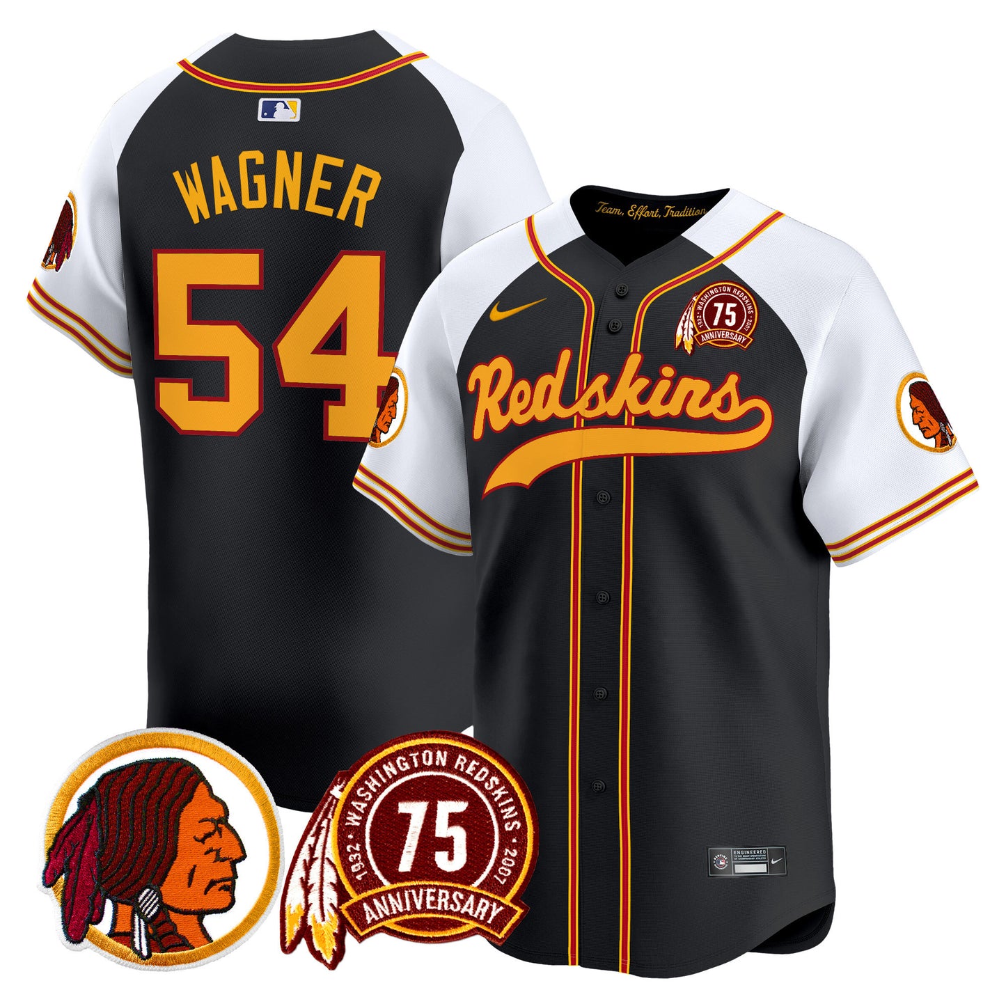 Washington Redskins 75th Patch Throwback Vapor Premier Limited Jersey - All Stitched