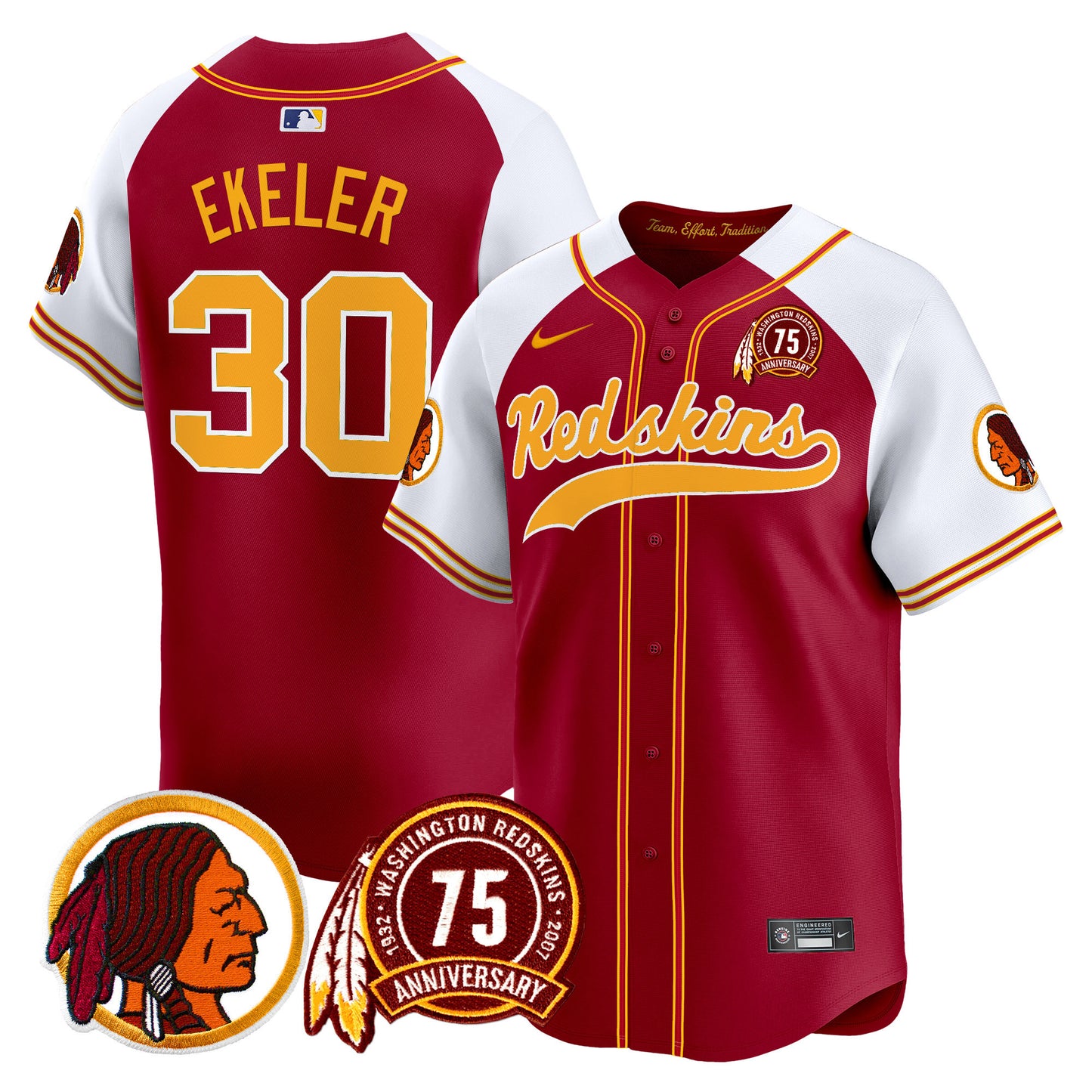 Washington Redskins 75th Patch Throwback Vapor Premier Limited Jersey - All Stitched