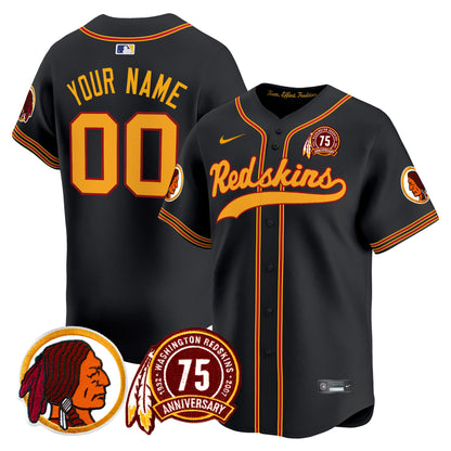 Washington Redskins 75th Patch Throwback Vapor Premier Limited Custom Jersey - All Stitched