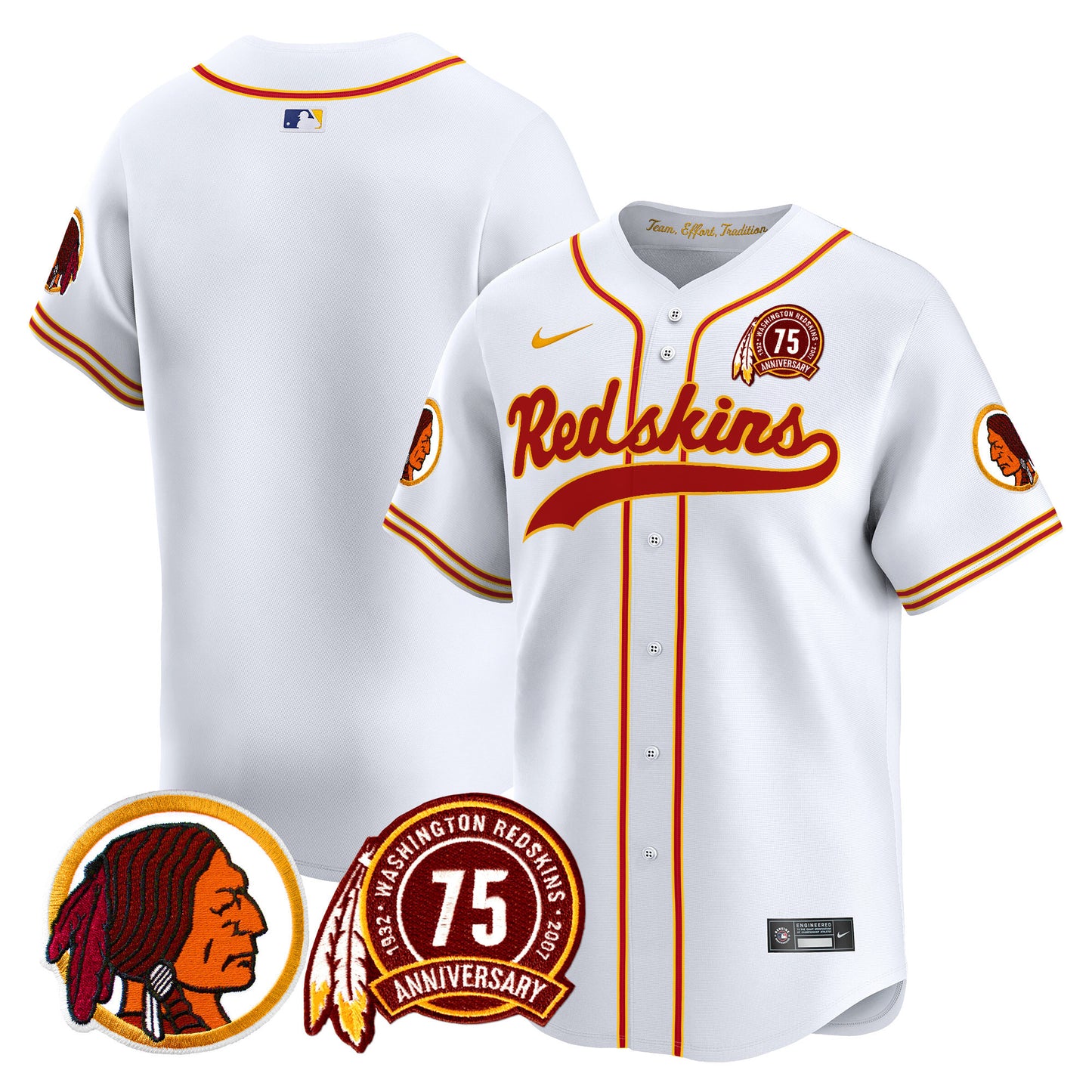 Washington Redskins 75th Patch Throwback Vapor Premier Limited Jersey - All Stitched