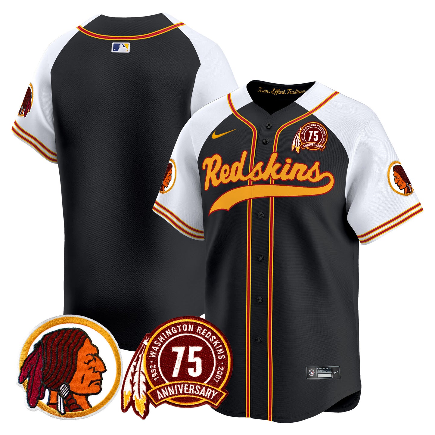 Washington Redskins 75th Patch Throwback Vapor Premier Limited Jersey - All Stitched