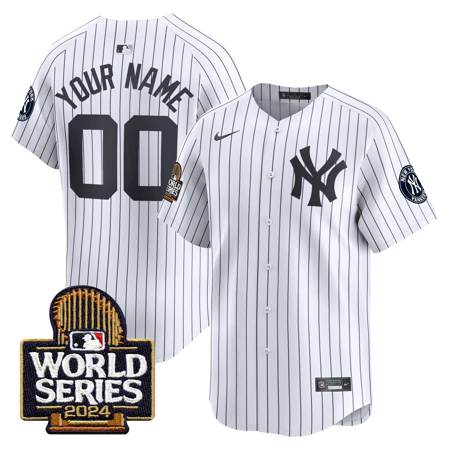 Yankees 2024 World Series Vapor Premier Limited Custom Jersey - All Stitched