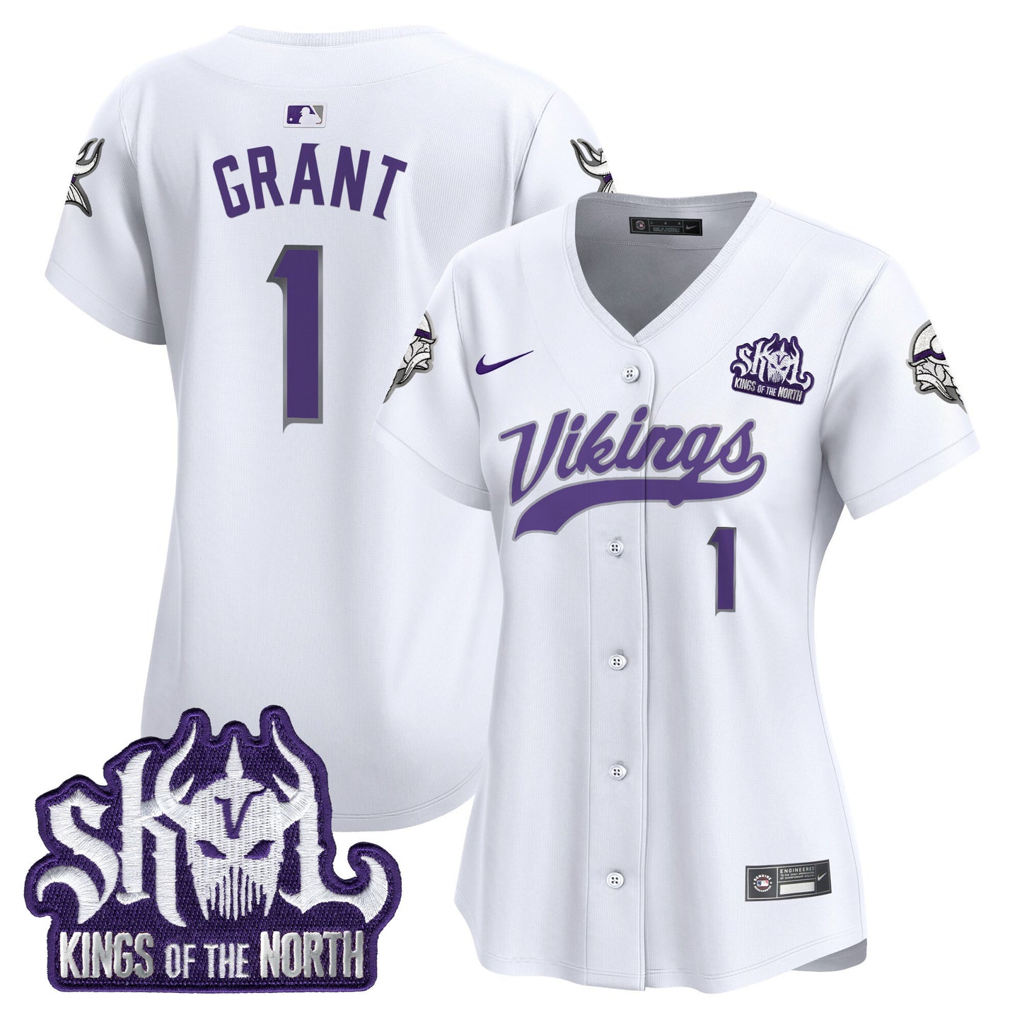 Women's Minnesota Vikings King Of The North Patch Vapor Premier Limited Jersey - All Stitched