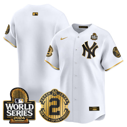 Yankees Derek Jeter Patch 2024 World Series Vapor Premier Limited Jersey - All Stitched