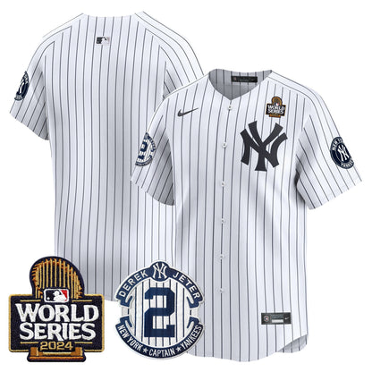 Yankees Derek Jeter Patch 2024 World Series Vapor Premier Limited Jersey - All Stitched