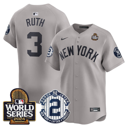 Yankees Derek Jeter Patch 2024 World Series Vapor Premier Limited Jersey - All Stitched