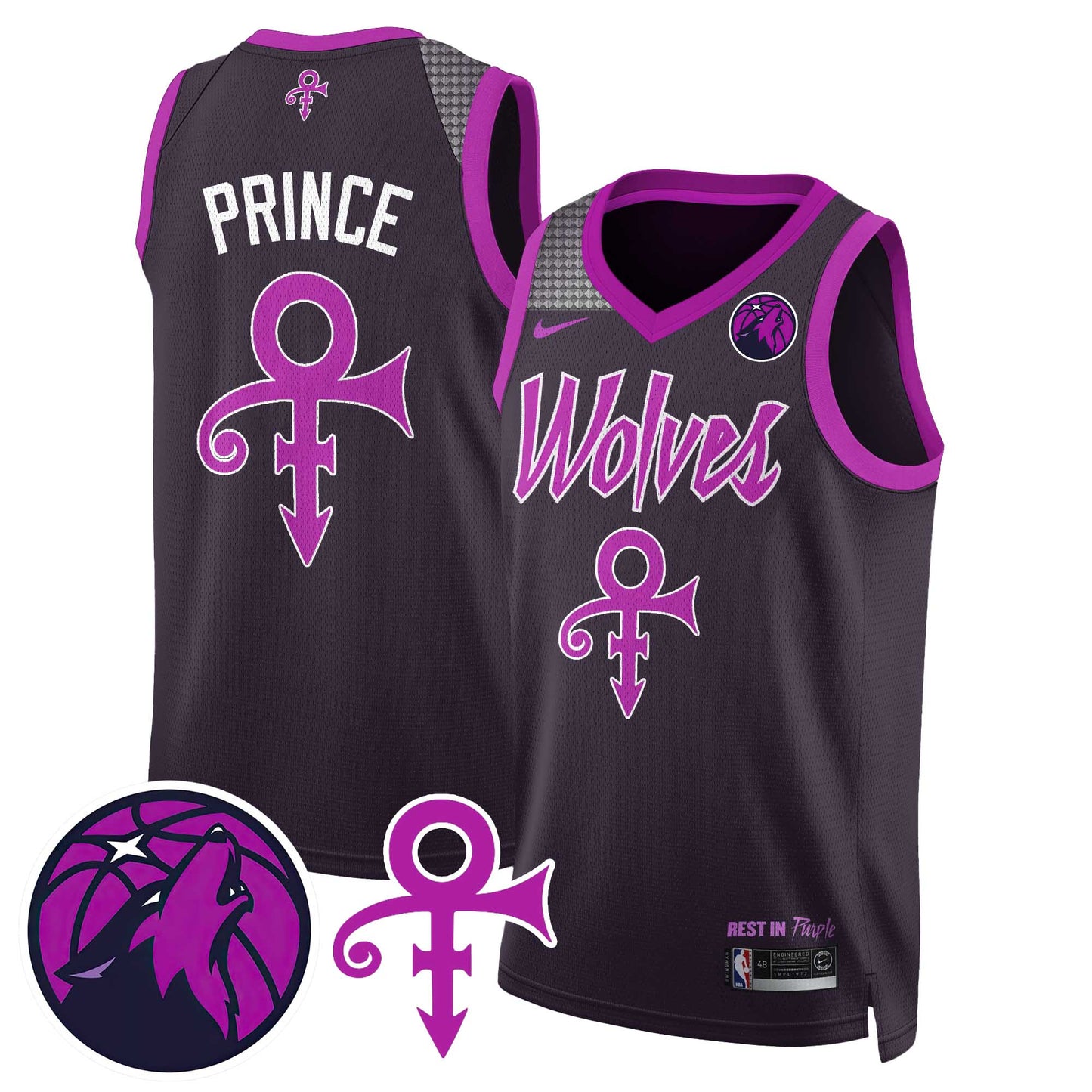 Minnesota Timberwolves Prince Jersey - All Stitched