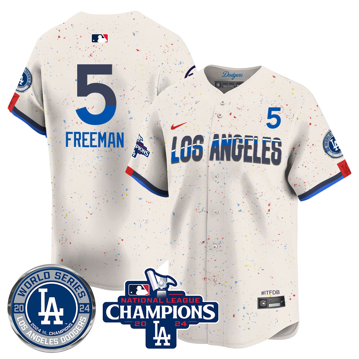 Los Angeles Dodgers World Series NL Champions Jersey - All Stitched