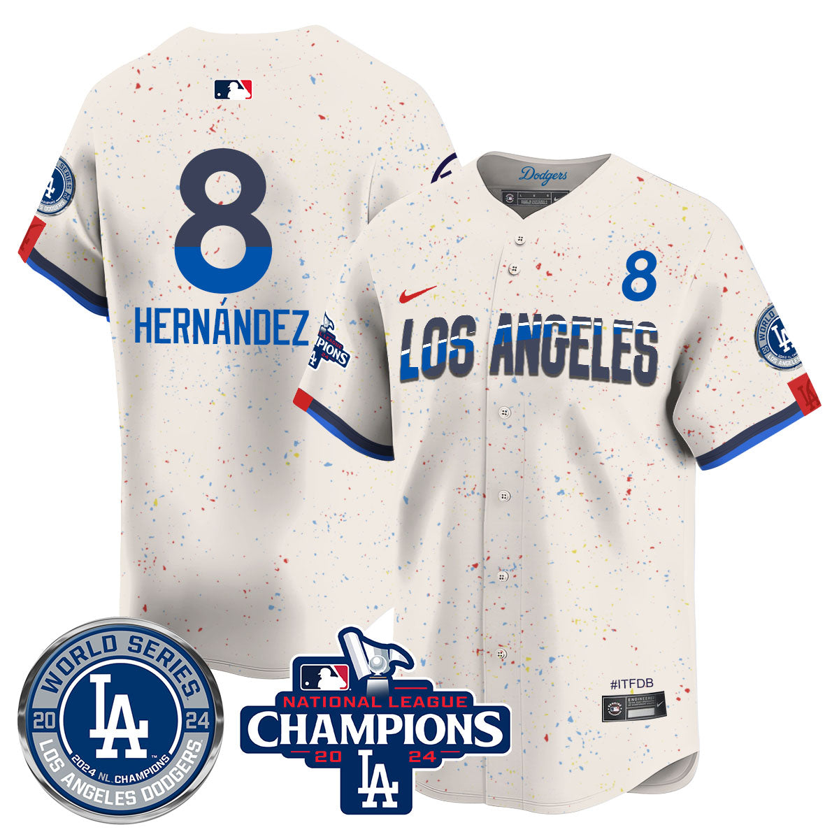 Los Angeles Dodgers World Series NL Champions Jersey - All Stitched