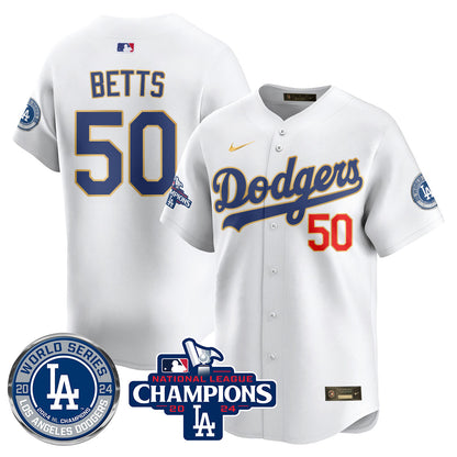 Los Angeles Dodgers World Series NL Champions Jersey - All Stitched