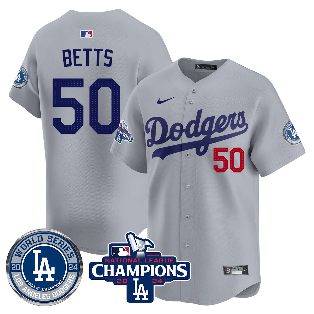 Los Angeles Dodgers World Series NL Champions Jersey - All Stitched