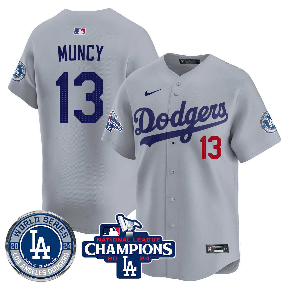 Los Angeles Dodgers World Series NL Champions Jersey - All Stitched