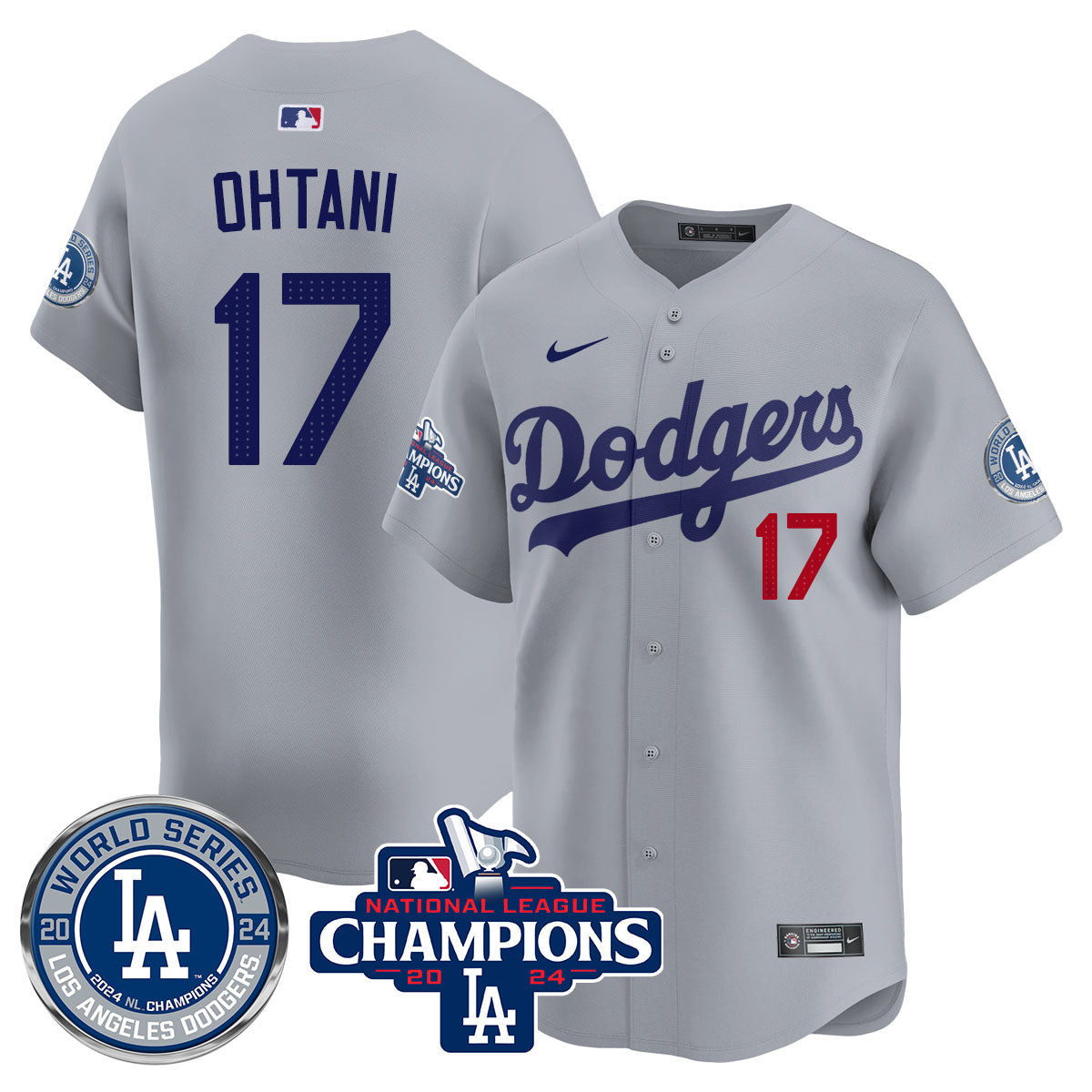 Los Angeles Dodgers World Series NL Champions Jersey - All Stitched