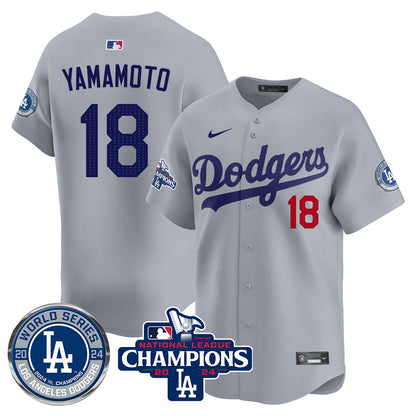 Los Angeles Dodgers World Series NL Champions Jersey - All Stitched