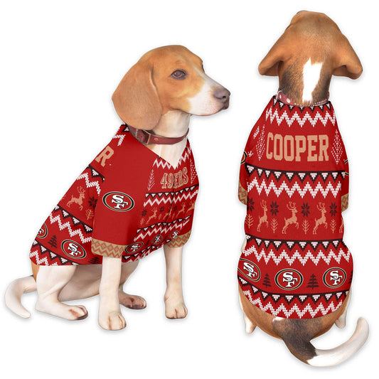 San Francisco 49ers Family Holiday Ugly Sweater Pet Coat 410VTTLPC008