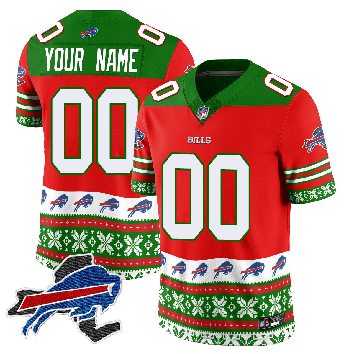 Custom Name/Gender Bills 2024 Christmas Vapor Limited Jersey N1 409VTTLJS033