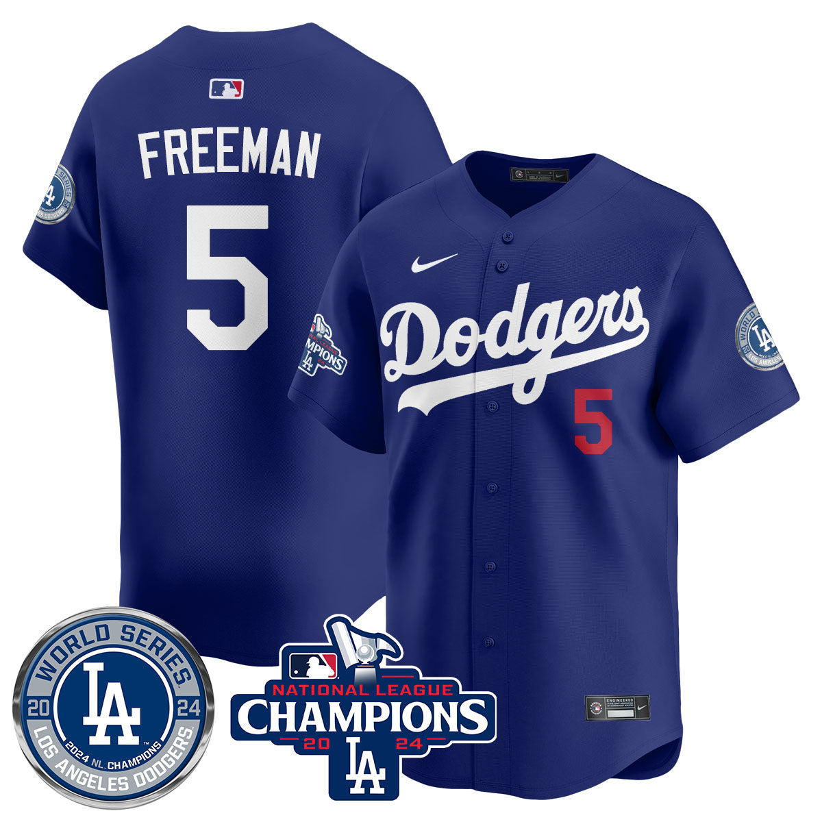 Los Angeles Dodgers World Series NL Champions Jersey - All Stitched