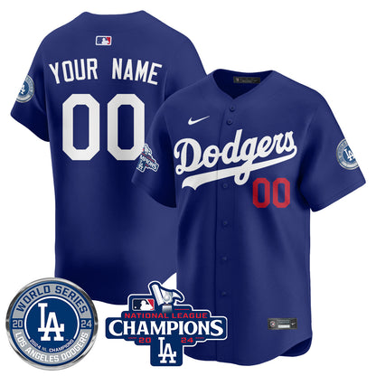 Los Angeles Dodgers World Series NL Champions Custom Jersey - All Stitched