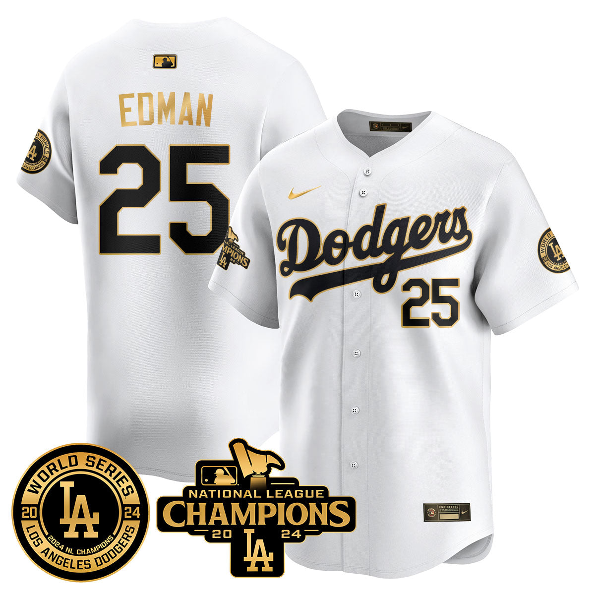 Los Angeles Dodgers World Series NL Champions Jersey - All Stitched