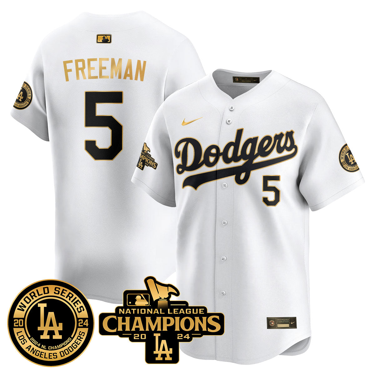 Los Angeles Dodgers World Series NL Champions Jersey - All Stitched