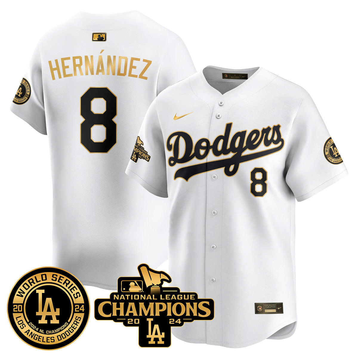 Los Angeles Dodgers World Series NL Champions Jersey - All Stitched