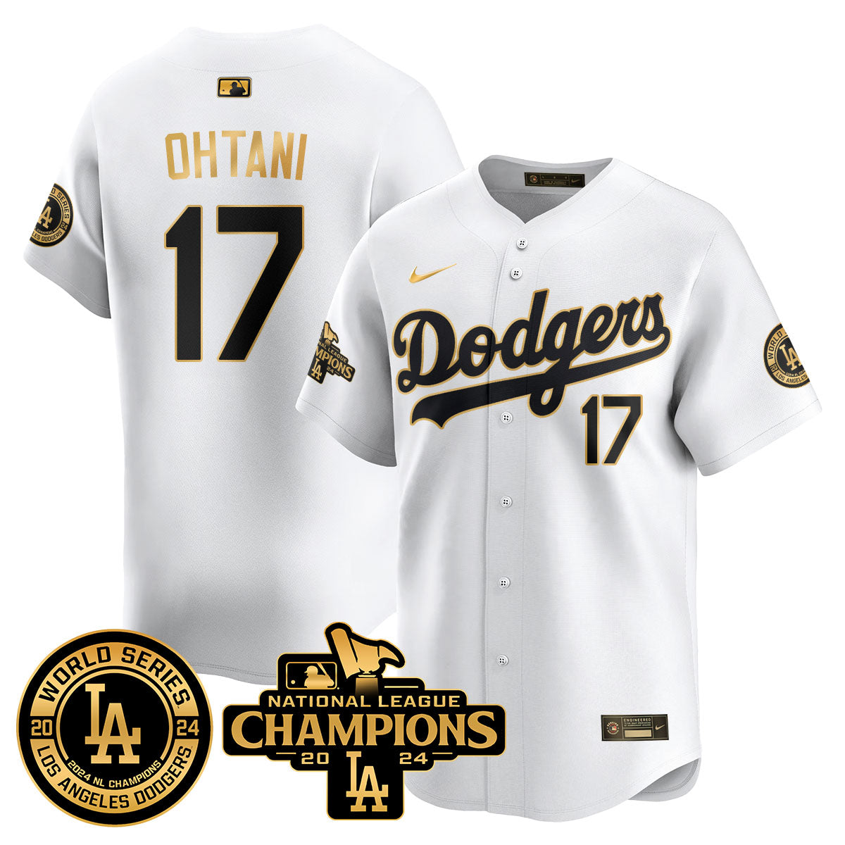 Los Angeles Dodgers World Series NL Champions Jersey - All Stitched