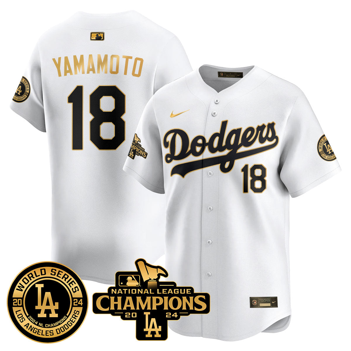 Los Angeles Dodgers World Series NL Champions Jersey - All Stitched