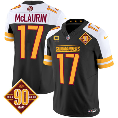 Washington Commanders 90th Anniversary Patch Vapor Jersey V2 - All Stitched