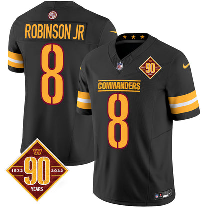 Washington Commanders 90th Anniversary Patch Vapor Jersey V2 - All Stitched