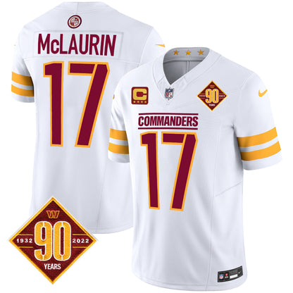 Washington Commanders 90th Anniversary Patch Vapor Jersey V2 - All Stitched