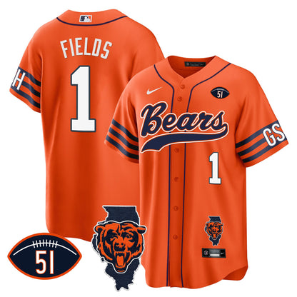 Bears Illinois Patch Baseball Jersey - All Stitched